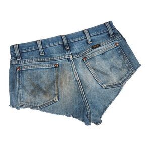 Vintage 80s Cut Off Jean Shorts Womens Size 30 Blue Denim Destroyed Frayed